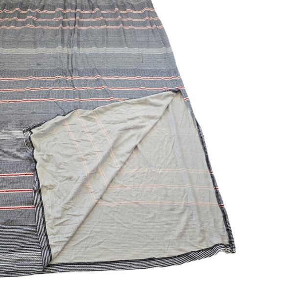 Striped Maxi Skirt Blue Gray‎ Pink Drawstring Waist Casual Comfortable Everyday - Picture 6 of 7